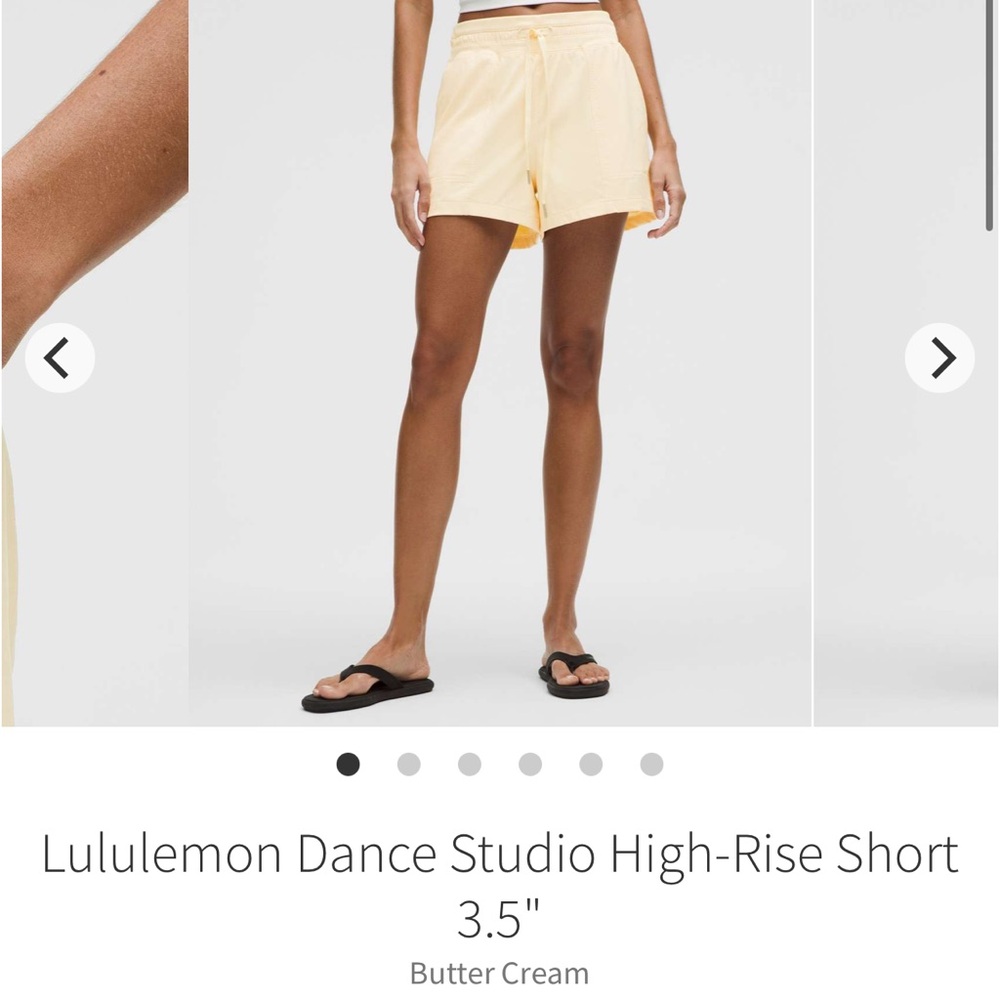 Lululemon Dance Studio HR Shorts 3.5” BUTTER CREAM Sz 2